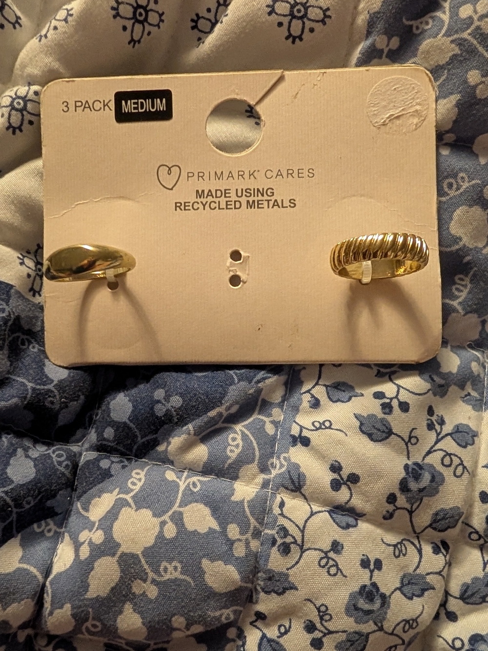 🦋 Primark Silver Tone 2-Pack Rings (Gold)